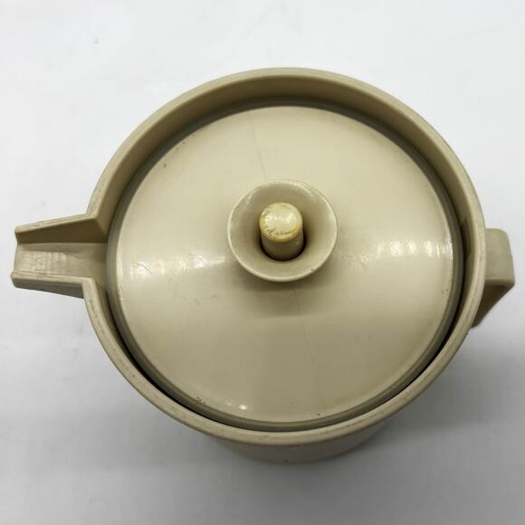 Vtg Tupperware Condiment Harvest Gold Caddy 757-9 Almond Creamer 1414-2 Spoon - Picture 7 of 10